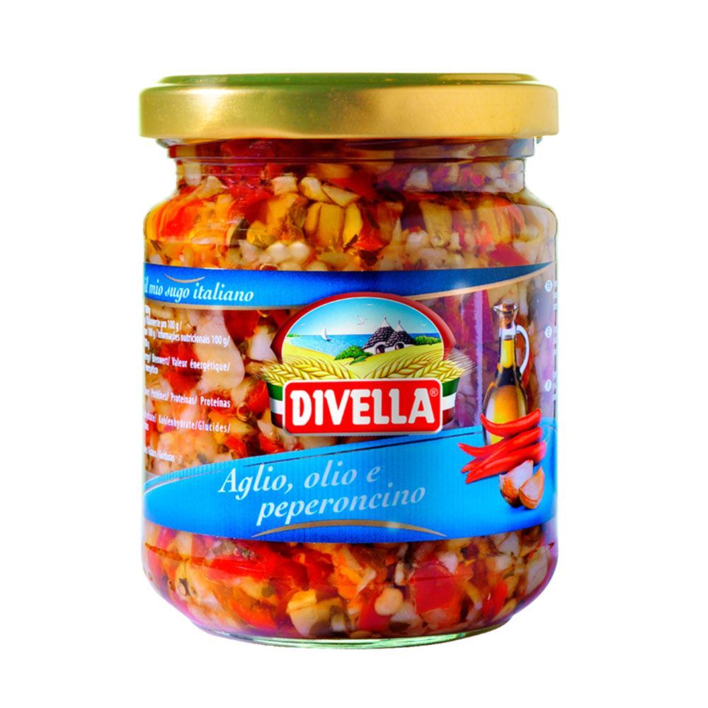 ECCOCIBO - Vivi nel presente ... mangia con la mente. SUGHI AGLIO OLIO E PEPERONCINO DIVELLA 190 Gr